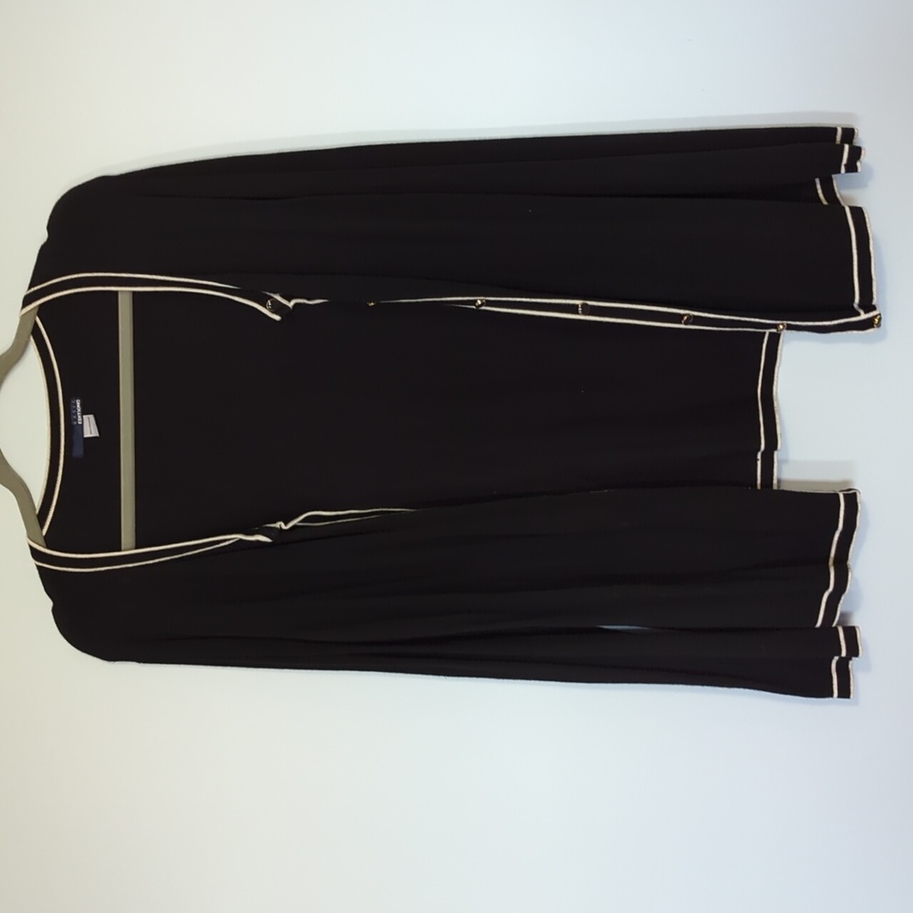 PLUS SIZE Black and White Cardigan with Buttons